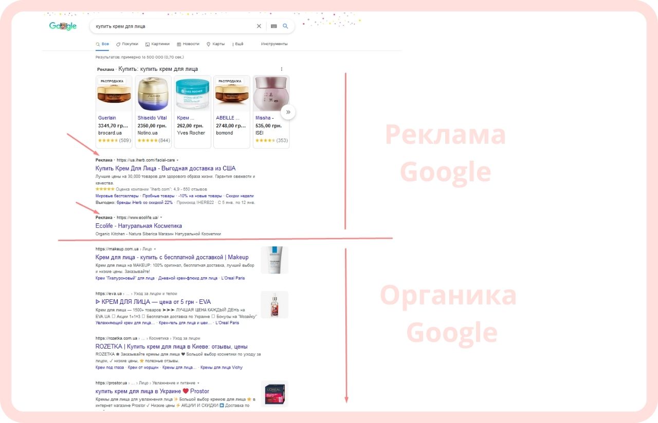 Реклама Google Скрин реклама Google